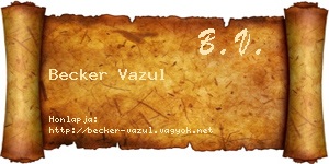 Becker Vazul névjegykártya